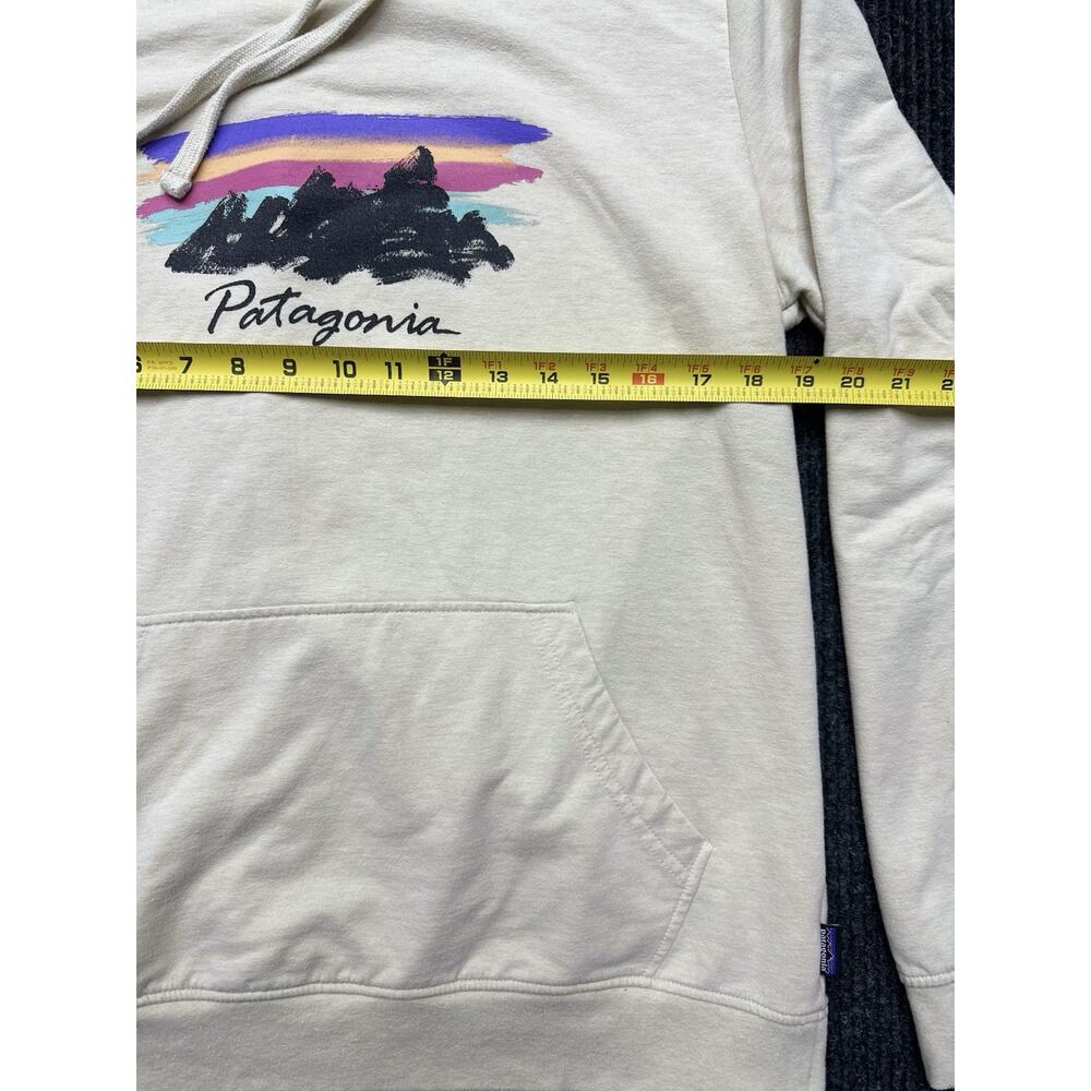 Patagonia Hoodie Women Large Off White Free Hand Fitz Roy Ahnya Pullover - Picture 6 of 12